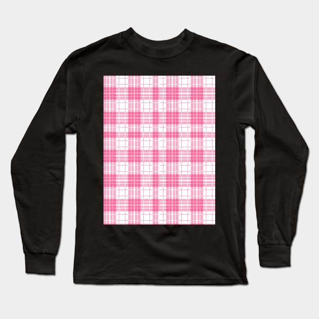 Pink plaid Background Long Sleeve T-Shirt by MarjanShop